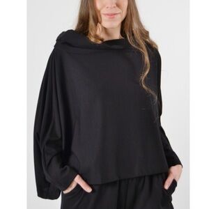 Bryn Walker Astrid Shirt Cowl Neck Bamboo-Cotton Dolman Oversized Lagenlook - S